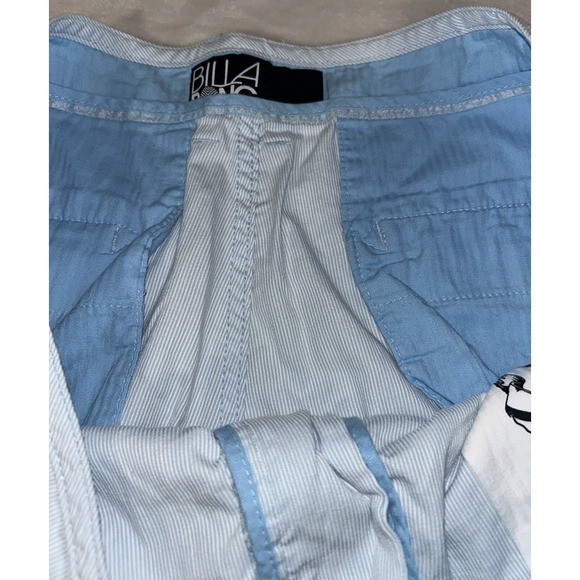Billabong Men's Sz 38 Blue/White Vertical Pinstripe Chino Short, Built To Thrash - Picture 6 of 14